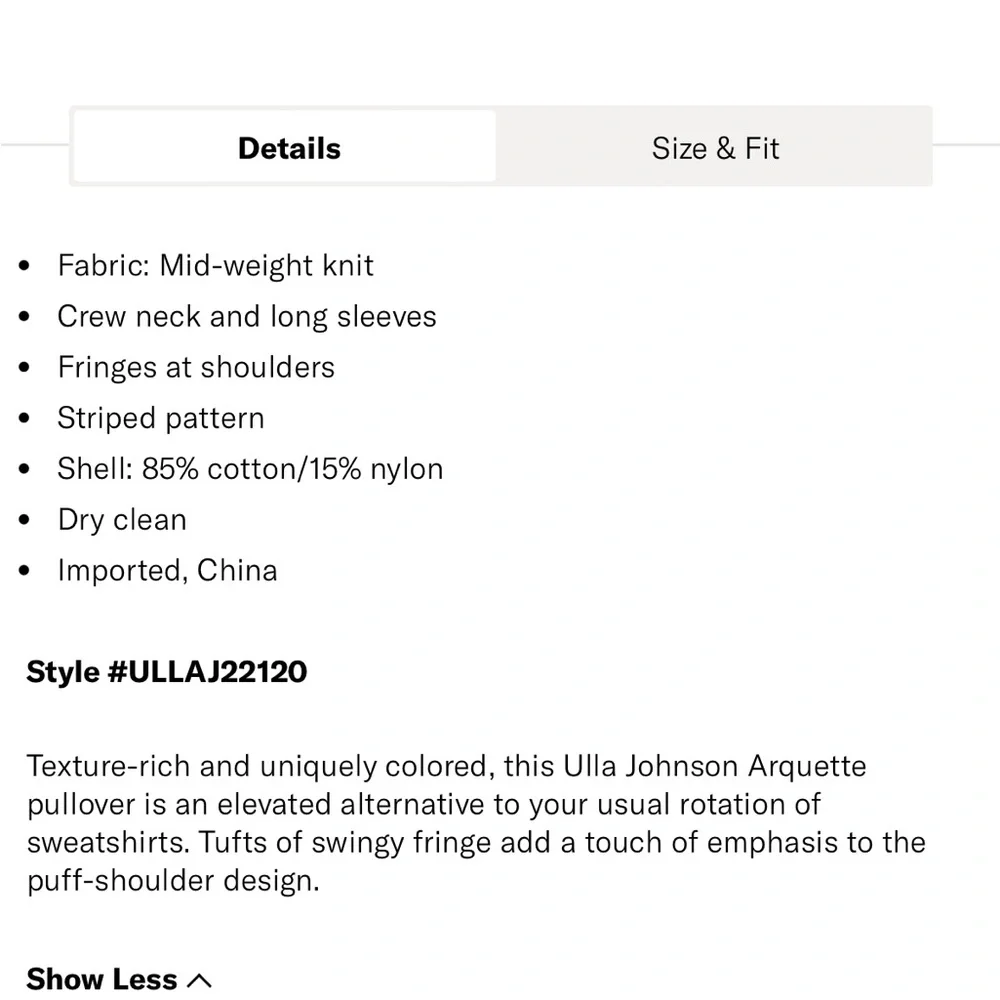 Ulla Johnson Arquette Fringe Crewneck Sweater, Size S - Picture 6 of 10